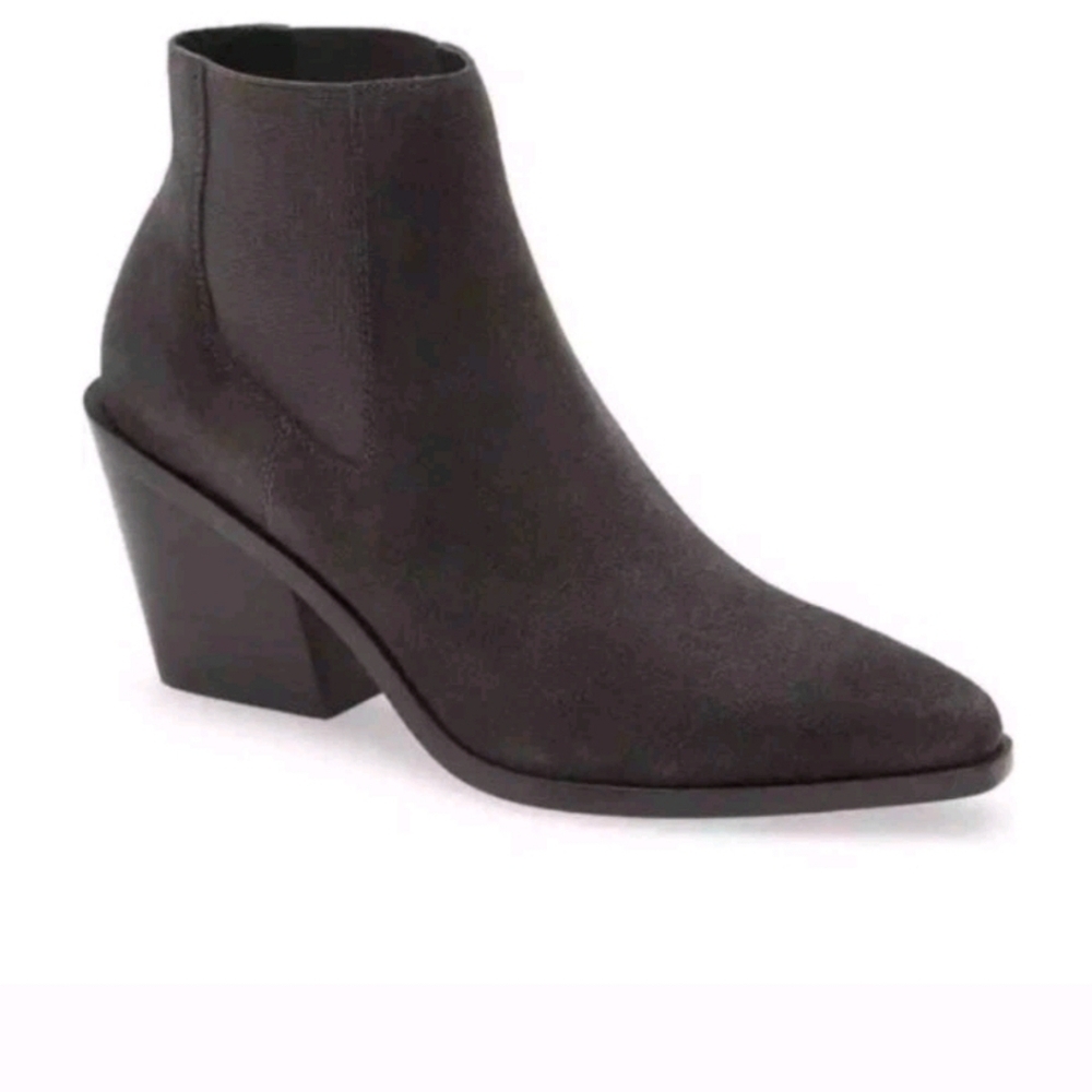 Rag & Bone Womens Brown Suede Pointed Toe Razor Chelsea Bootie In Asphalt Suede - Picture 2 of 13